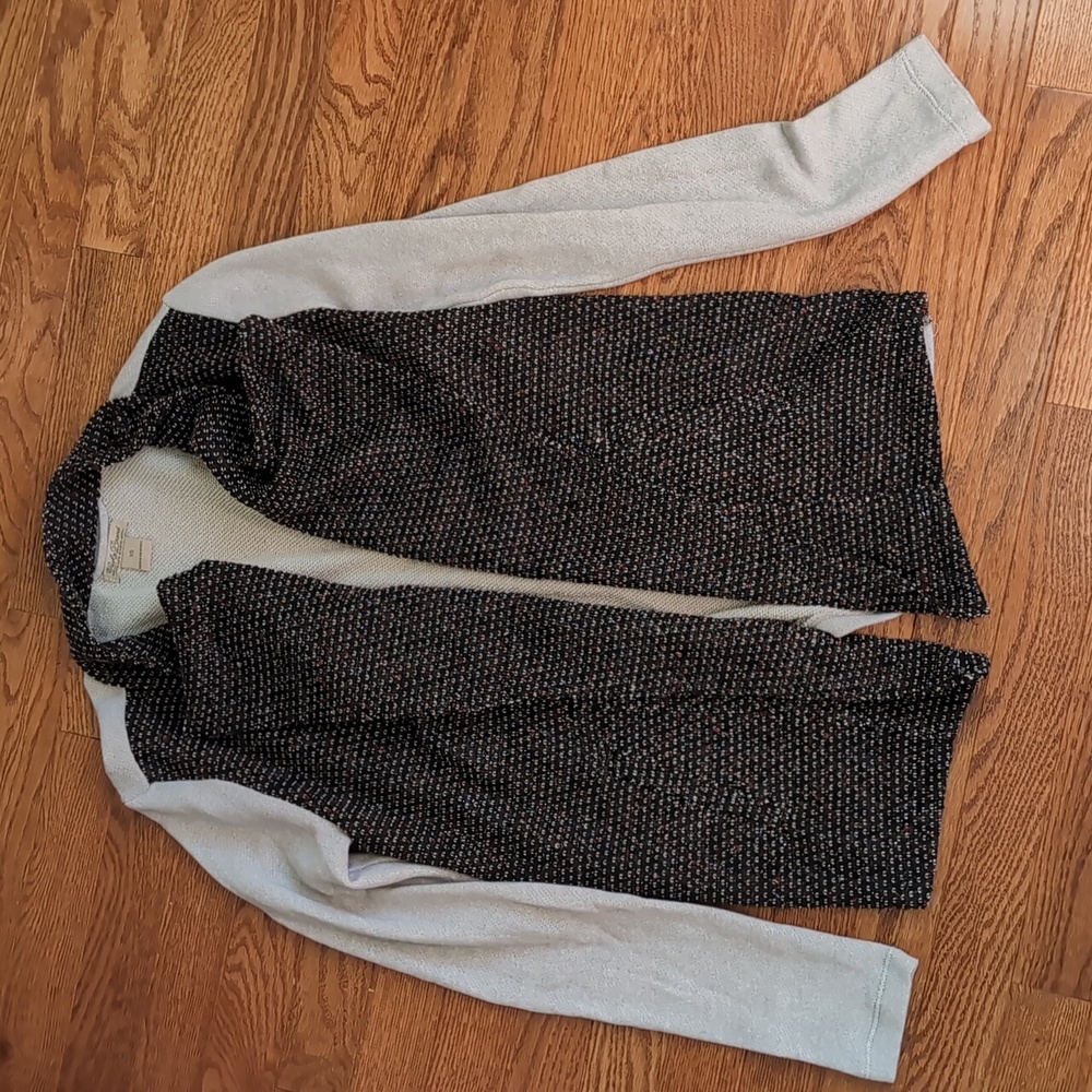 Lucky Brand Black and Gray Textured Cardigan